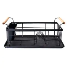 ESTIA ES01-12885 OCEĐIVAČ ZA SUDOVE 44X32X20CM METAL BAMBUS CRNI