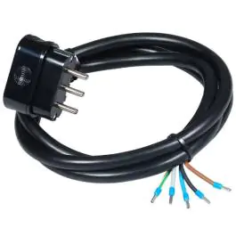 Prikljucni kabl trofazni 16A 400V 10000W crni 2m H05VV-F 5G2,5