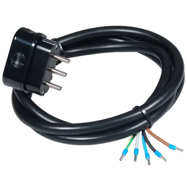 Prikljucni kabl trofazni 16A 400V 10000W crni 1,5m H05RR-F 5G2,5