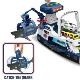 Dečja igračka Brod sa automobilom, helikopterom i ajkulom