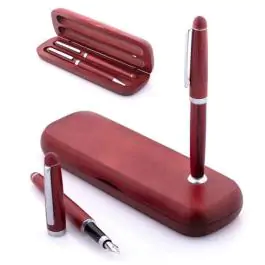 Set drvena hemijska olovka i penkalo u drvenoj futroli Woody