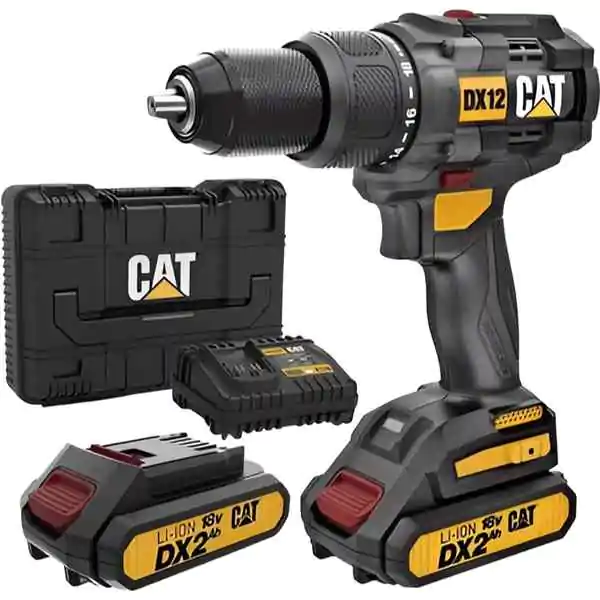 CAT DX1120 aku vibraciona bušilica zavrtač 18V (Brushless, 65 Nm, 2×2.0Ah, brzi punjač, kofer)
