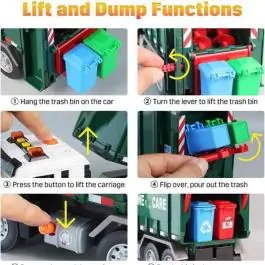 Igračka kamion za smeće sa kantama ‎31.3 x 16.7 x 13.2 cm