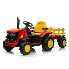 Dečiji traktor na akumulator sa prikolicom Crveni 12726PS