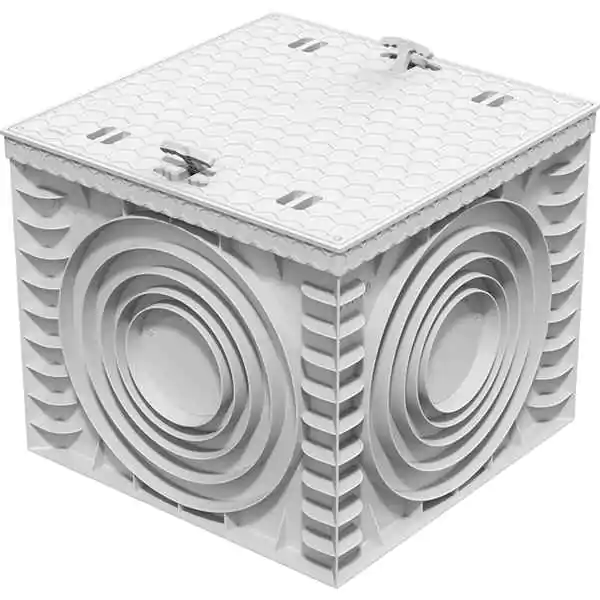 Poklopac za šaht PVC kockasti sivi sa kutijom 70 x 70 cm LuxWares