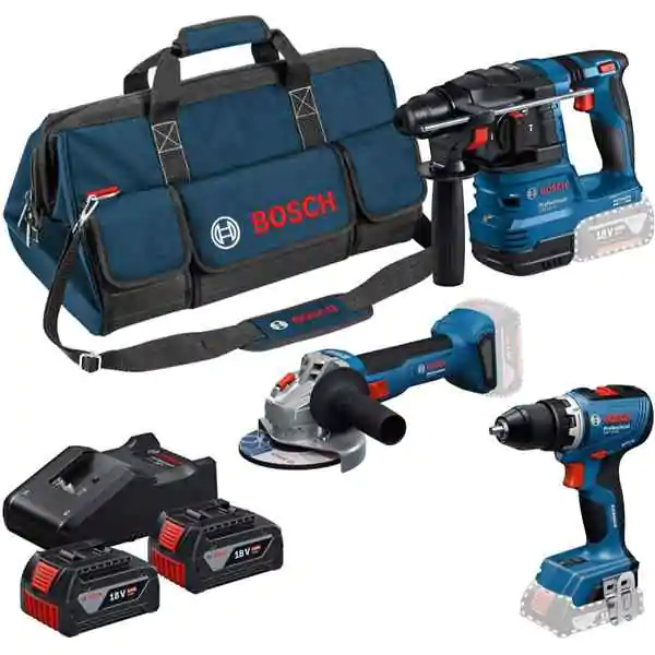 Bosch akumulatorski set alata GSR 18V-65 + GBH 18V-22 + GWS 18V-8 sa 2x4,0Ah akumulatora i torbom 0615A50094 - proizvod na akciji