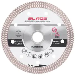 Dijamantski disk za sečenje tvrde keramike (Turbo) 115x22,2x1,4mm BLADE BDMESH115