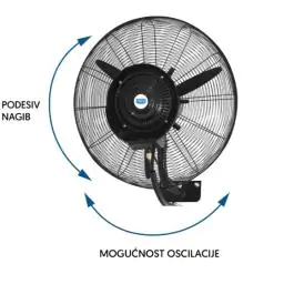PROSTO zidni ventilator sa raspršivačem 9 l MSF2608C