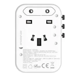 ENERGIZER univerzalni adapter EU/UK/US/AU, 45W sa 2 porta, USB-C i