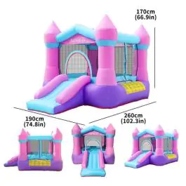 Dečija igraonica na naduvavanje Roze Dvorac 82011B 12878PS