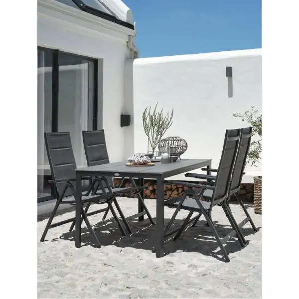 MARIELYST D150 baštenski sto + 4 MYSEN baštenske stolice siva S372725