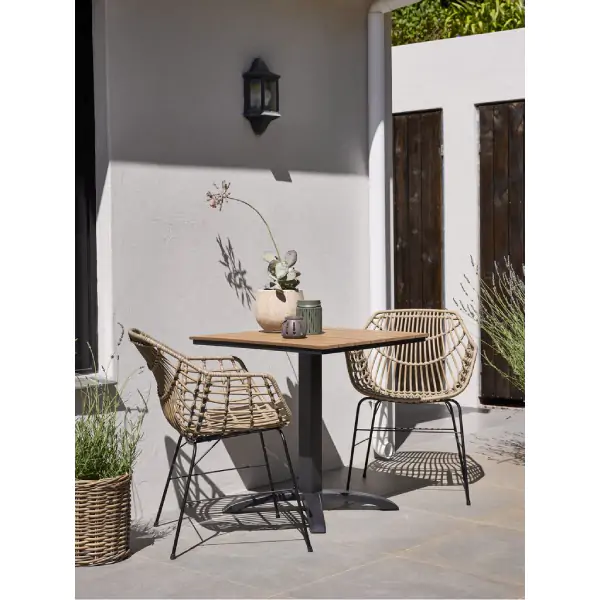 HOBRO D70 baštenski sto + 2 ILDERHUSE baštenske stolice natur S372786