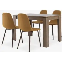 VEDDE D120 sto divlji tamni hrast + 4 JONSTRUP stolice kari S000045