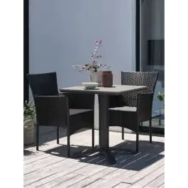 HOBRO D70 baštenski sto + 2 AIDT baštenske stolice crna S375121