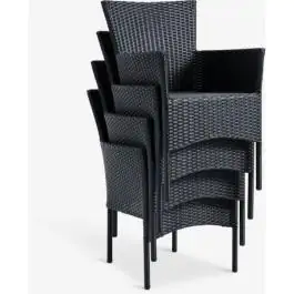 HOBRO D70 baštenski sto + 2 AIDT baštenske stolice crna S375121