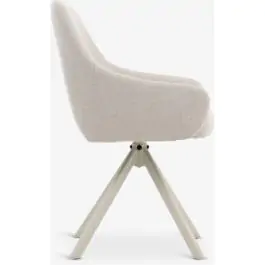 Trpezarijska stolica ROSTRUP rotirajuća bež tkanina 3640285