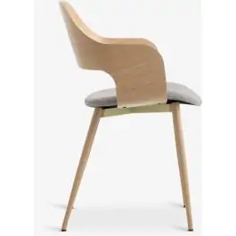 Trpezarijska stolica HVIDOVRE svetao hrast/svetlo siva tkanina 3670340