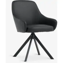 Trpezarijska stolica ROSTRUP rotirajuća crna 3640287