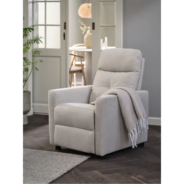 Podesiva fotelja VEJLBY svetao pesak tkanina 3630068