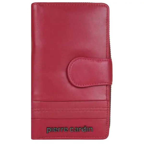 Novčanik kožni ženski srednji sa zipom i kopčom Pierre Cardin 2202TILAK130 crveni 000020591