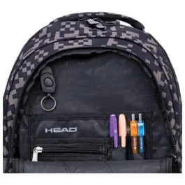 Ranac đački anatomski 2zipa 1džep veći AB300 Grey Bricks 24.Head 502024119 crno-sivi 000021096