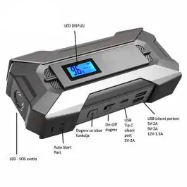 SABO A11 Auto punjač – 15000mAh Auto Jump Starter i Powerbank