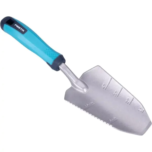 Lopatica cvećarska šira 340 mm ALU FESTA Garden – lagana aluminijumska lopatica sa mernom skalom