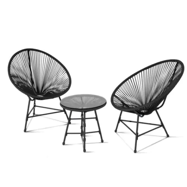 Bistro set od čelika i ratana, 3 dela 32-741000
