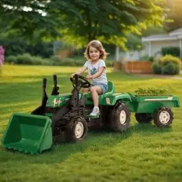 Dečiji Traktor sa kašikom i prikolicom 080486 Doly