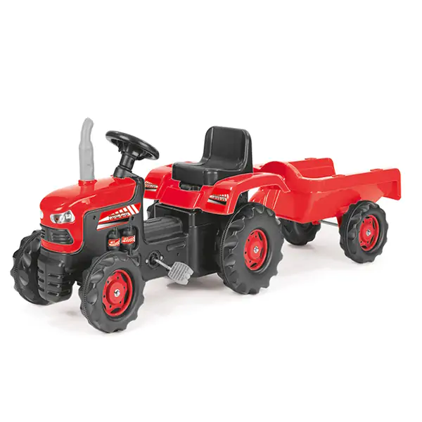 Dečiji traktor na pedale sa prikolicom crveni Dolu Toys