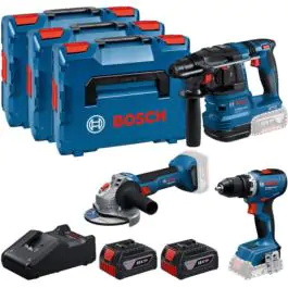 Bosch akumulatorski set alata GSR 18V-65 + GBH 18V-22 + GWS 18V-8 + 2x&thinsp;GBA 18V 5,0Ah + 3x L-BOXX, 0615A5009G