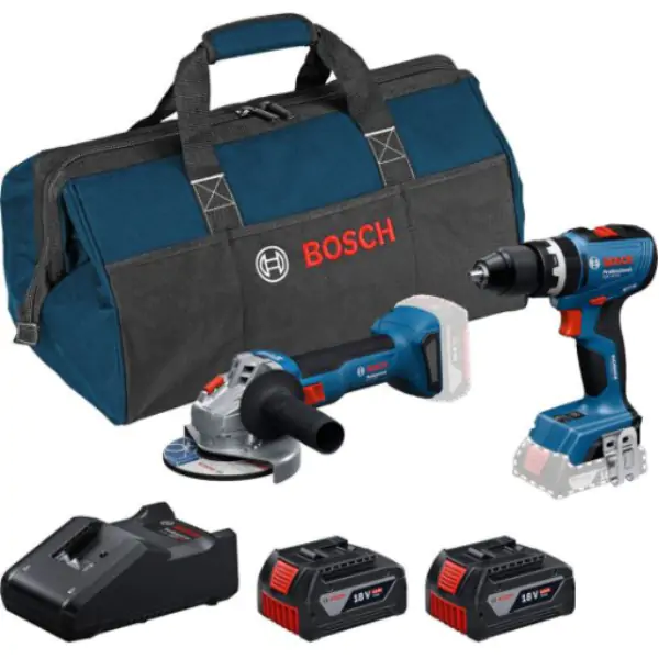 Bosch akumulatorski set alata GSB 18V-65 + GWS 18V-8 + 2x GBA 4,0 Ah + torba, 0615A5008Z