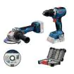 Bosch akumulatorski set Bosch GSR 18V-65 + GWS 18V-11 + 45-delni set bitova, 0615A50091