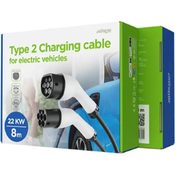 EV-T2MF-22KW-8M Gembird Kabl za punjenje Type 2, 32A trofazni (22 kW), 8 m