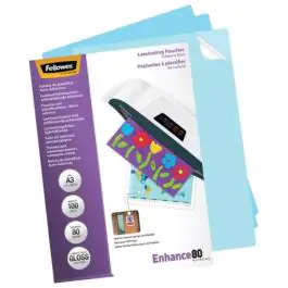 Folija za plastificiranje  80my A3 sjajna samolepljiva pk100 Fellowes 5302302
