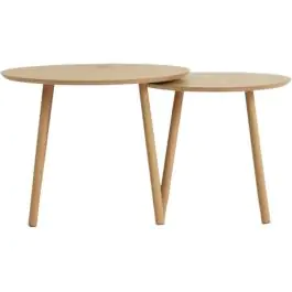 Set stočića MUNKEBO Ø55/Ø45 natur hrast boja 2kom