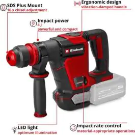 Einhell PROFESSIONAL TP-DH 18/4 Li BL Solo akumulatorski čekić za štemovanje 18V Brushless + kofer