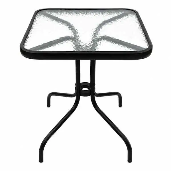 Baštenski sto 60 x 60cm staklo metal