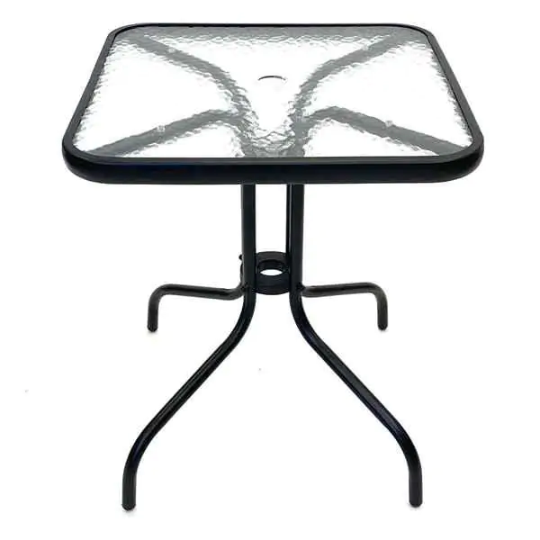 Baštenski sto 60 x 60cm staklo metal