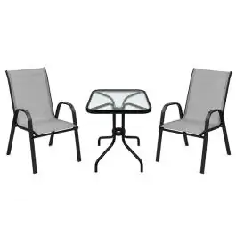 Baštenski sto 60 x 60cm staklo metal