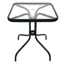 Baštenski sto 60 x 60cm staklo metal