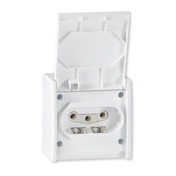 Priključnica tropolna power porcelanska ip44,bela
