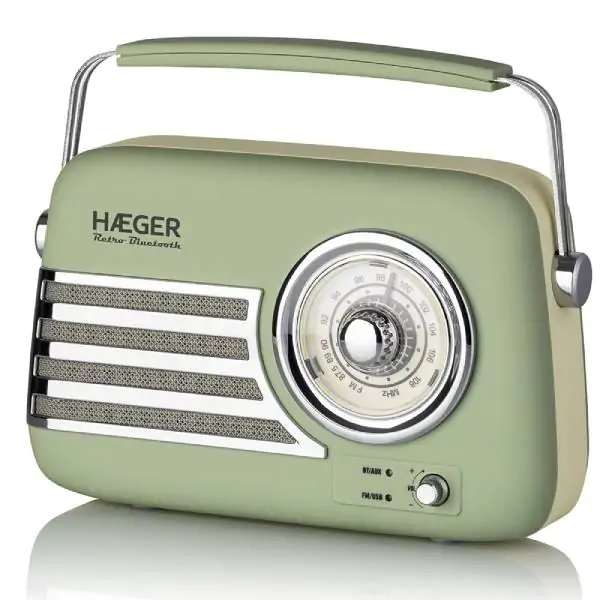 HAEGER RB-GRE.001A RETRO FM RADIO BLUETOOTH, USB, AUX 5W ZELENI