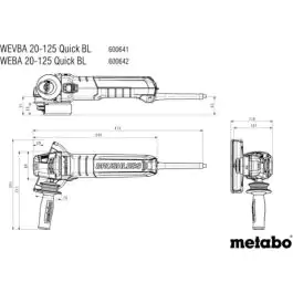 Metabo WEBA 20-125 Quick BL ugaona brusilica 2000 W – Brushless profesionalna brusilica sa kočnicom