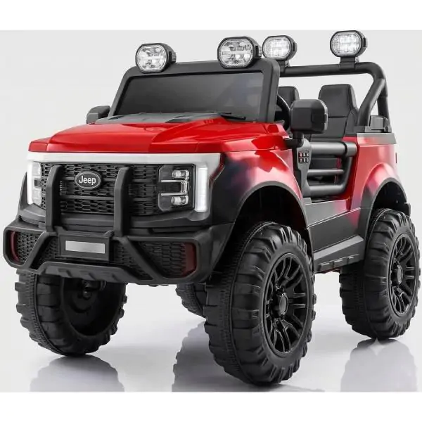 Dzip za decu polis 12v 2motora rc MB 0345 CRVENA