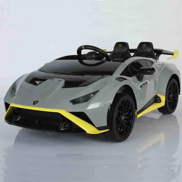 Lamborghini Huracán STO Drift dečiji auto na akumulator 12V sa daljinskim upravljačem – sivi Premium