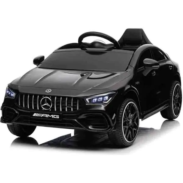 Dečiji automobil na akumulator Mercedes-Benz AMG CLA 45 Crni – Licencirani model sa LED svetlima i vratima koja se otvaraju - proizvod na akciji