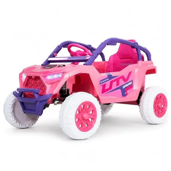 Dečiji bagi na akumulator Roze sa daljinskim upravljačem, Bluetooth funkcijom i LED svetlima - proizvod na akciji