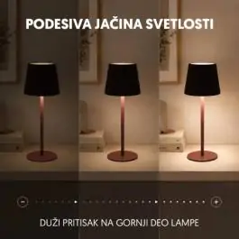 PROSTO braon stona punjiva LED lampa CCT 800mAh