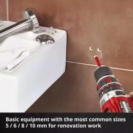 Einhell Dijamantske krune za pločice XS-CASE 4-delni set (5 / 6 / 8 / 10 mm) za suvo bušenje